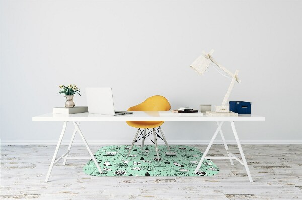 Office chair mat Scandinavian zoo