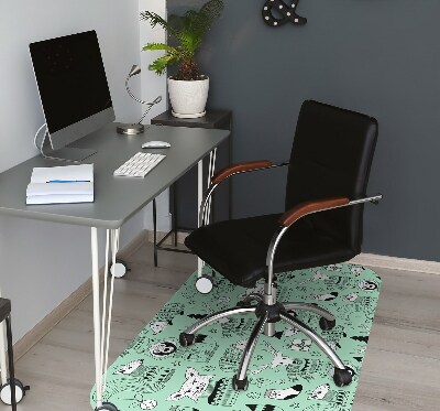 Office chair mat Scandinavian zoo