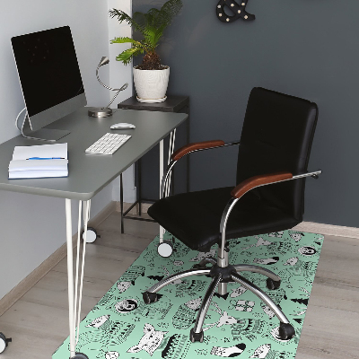 Office chair mat Scandinavian zoo