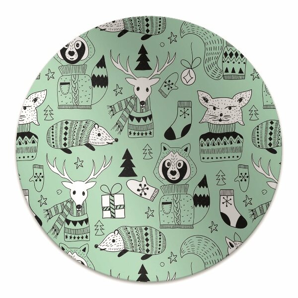 Office chair mat Scandinavian zoo
