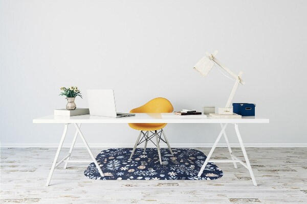 Computer chair mat Nordic leaves