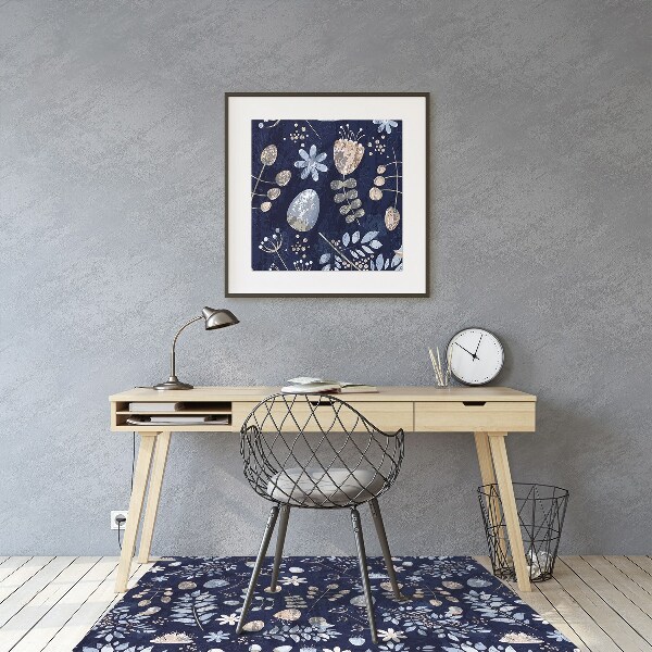 Computer chair mat Nordic leaves
