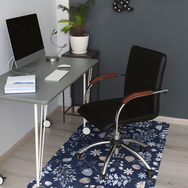 Computer chair mat Nordic leaves