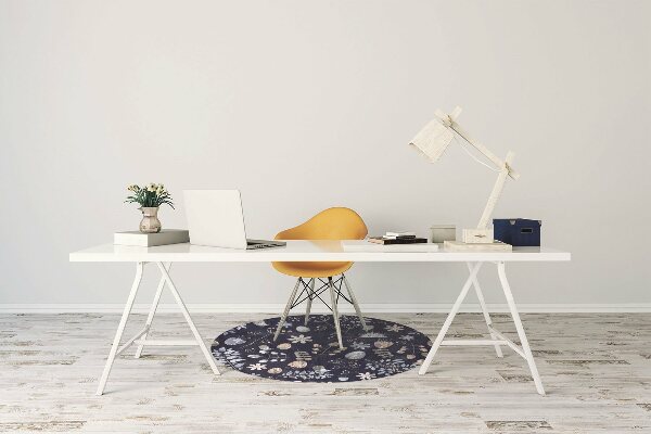 Computer chair mat Nordic leaves