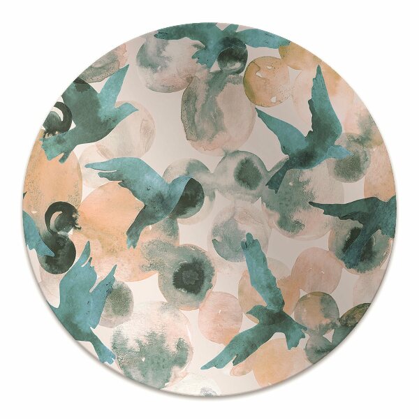 Office chair floor protector watercolor birds