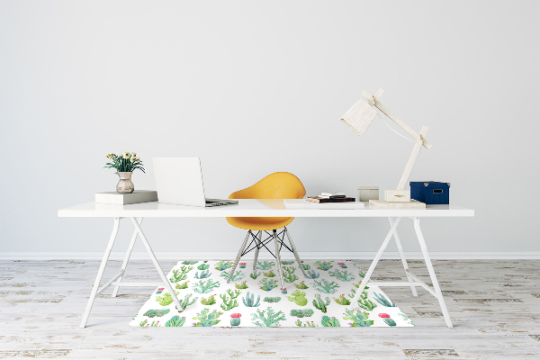 Computer chair mat small Cacti