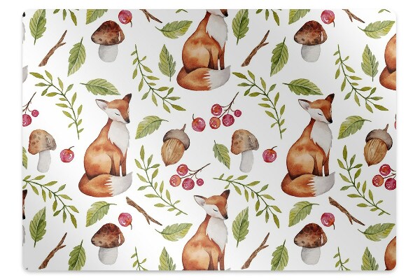 Chair mat floor panels protector Fox and the fruits of the forest