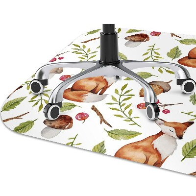 Chair mat floor panels protector Fox and the fruits of the forest