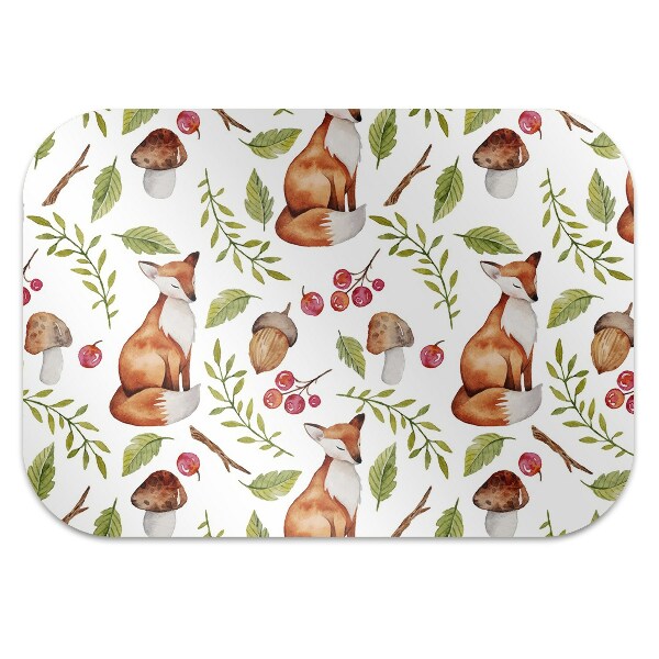 Chair mat floor panels protector Fox and the fruits of the forest