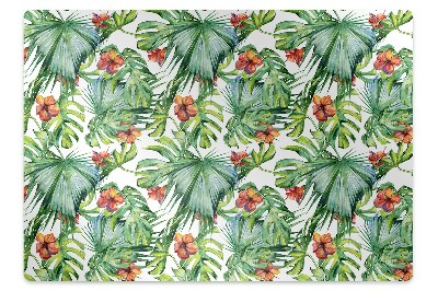 Chair mat floor panels protector Hawaiian leaves