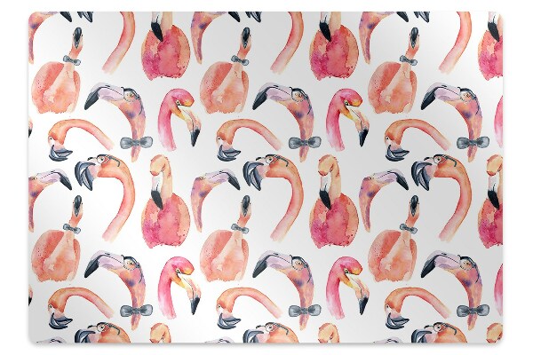 Chair mat floor panels protector crazy Flamingos