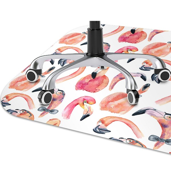 Chair mat floor panels protector crazy Flamingos