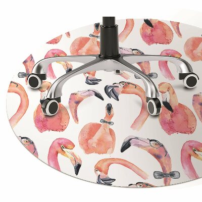 Chair mat floor panels protector crazy Flamingos