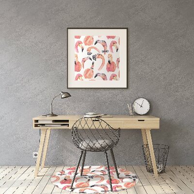 Chair mat floor panels protector crazy Flamingos