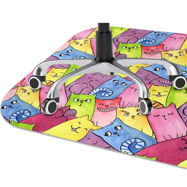 Office chair mat happy cats