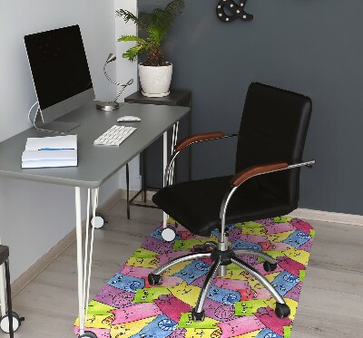 Office chair mat happy cats
