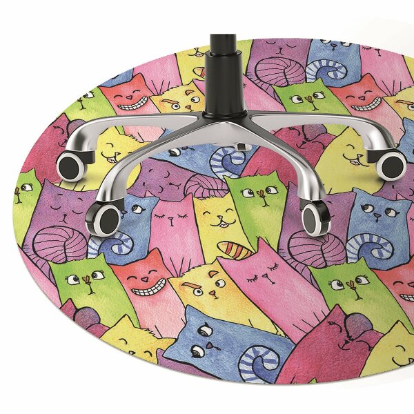 Office chair mat happy cats