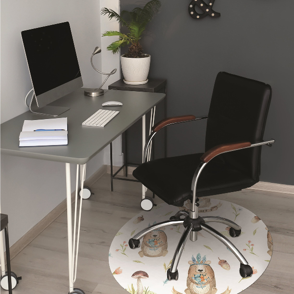 Computer chair mat Indian Bear