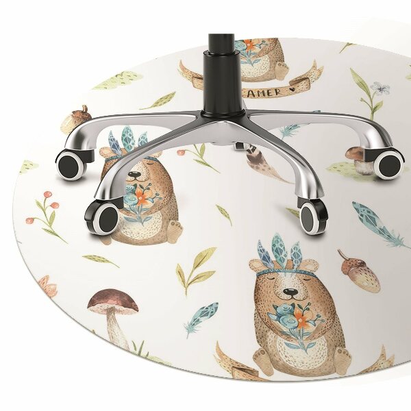 Computer chair mat Indian Bear