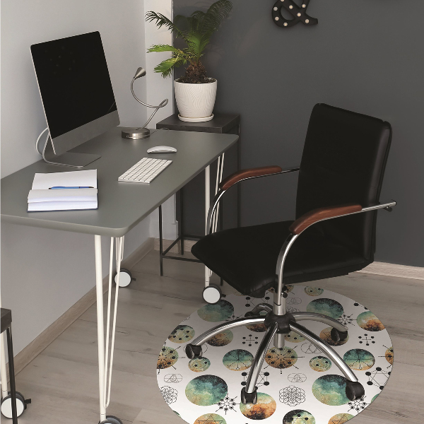 Chair mat floor panels protector galactic pattern