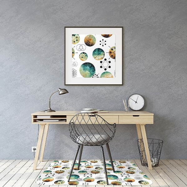 Chair mat floor panels protector galactic pattern