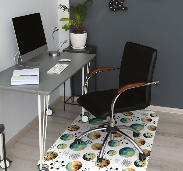 Chair mat floor panels protector galactic pattern