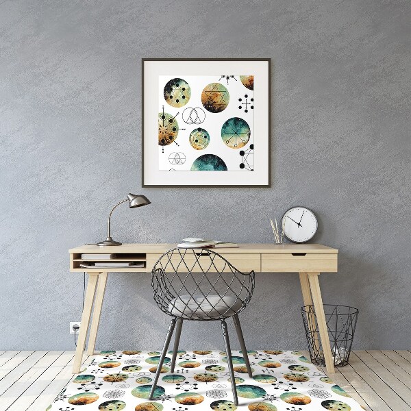 Chair mat floor panels protector galactic pattern