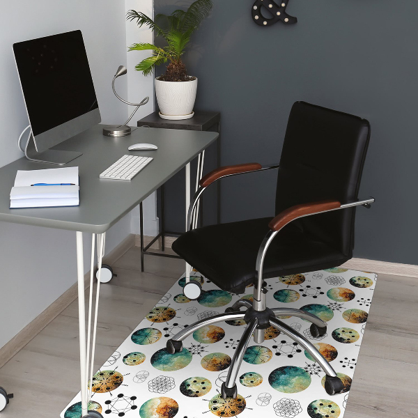 Chair mat floor panels protector galactic pattern