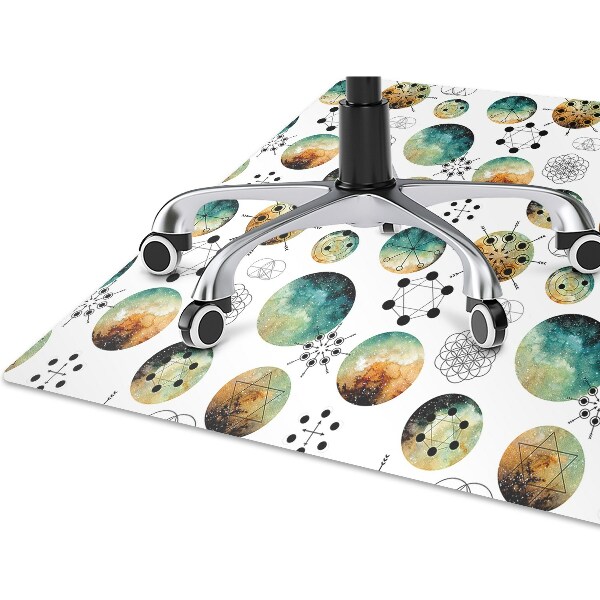 Chair mat floor panels protector galactic pattern