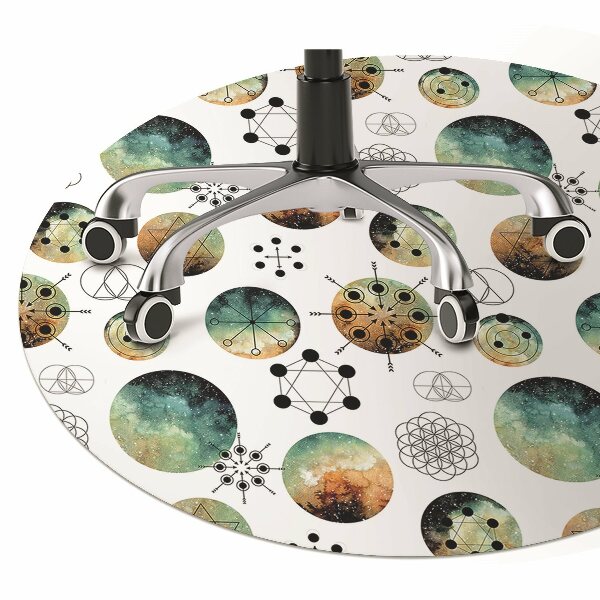 Chair mat floor panels protector galactic pattern
