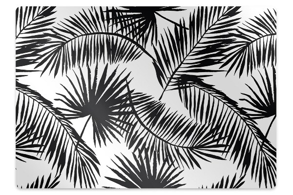 Office chair mat exotic leaves