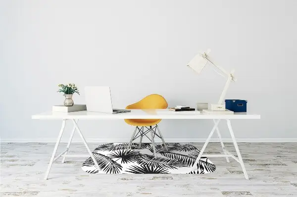 Office chair mat exotic leaves
