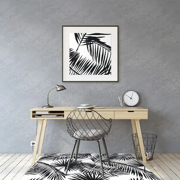 Office chair mat exotic leaves