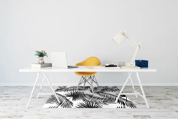 Office chair mat exotic leaves