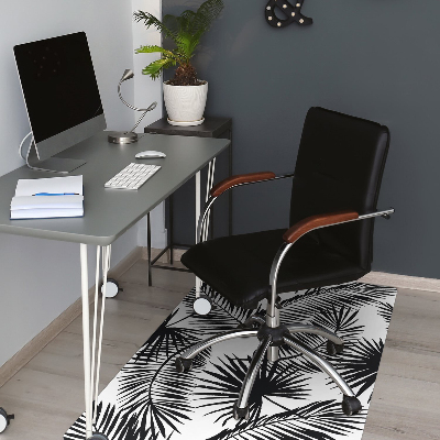 Office chair mat exotic leaves