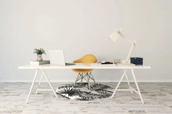 Office chair mat exotic leaves