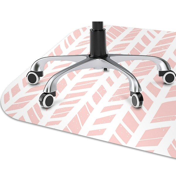 Office chair floor protector pink herringbone
