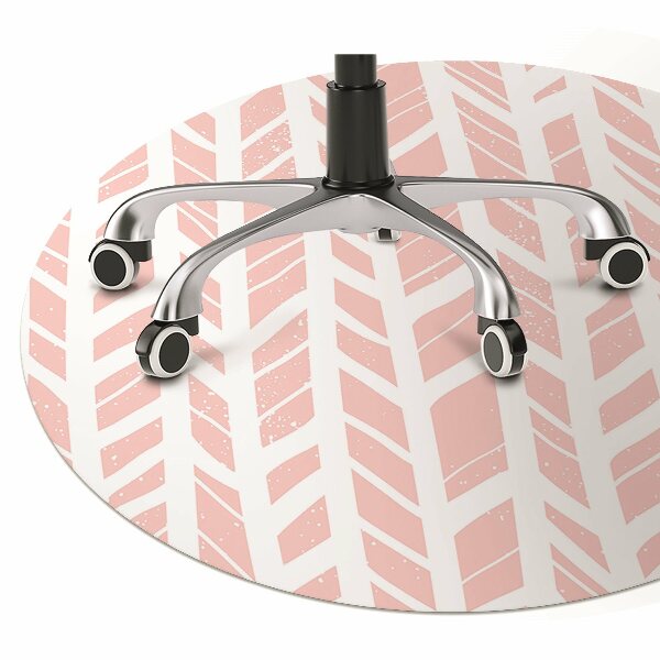 Office chair floor protector pink herringbone