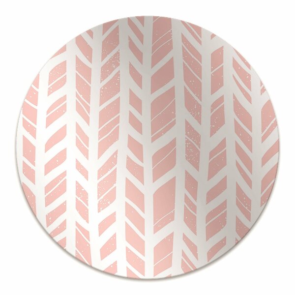 Office chair floor protector pink herringbone