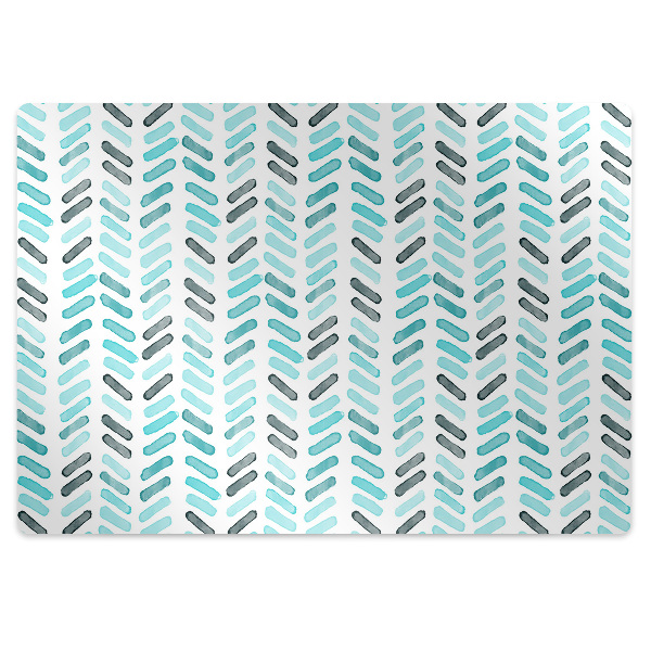 Office chair floor protector Watercolor herringbone