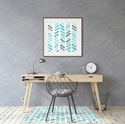 Office chair floor protector Watercolor herringbone