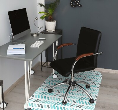 Office chair floor protector Watercolor herringbone