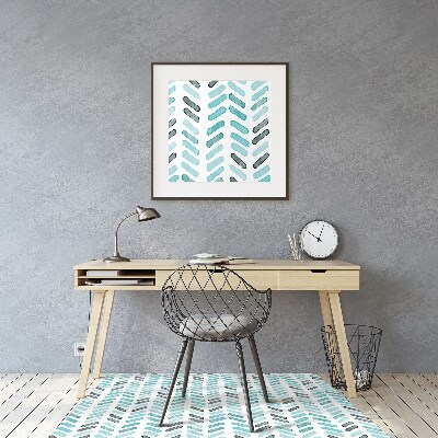 Office chair floor protector Watercolor herringbone