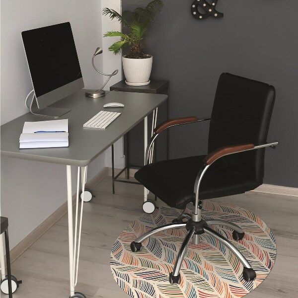 Desk chair mat colorful waves