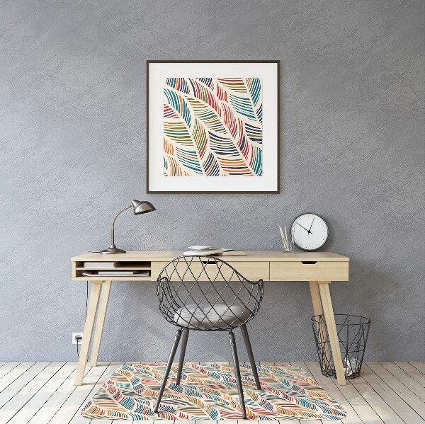 Desk chair mat colorful waves