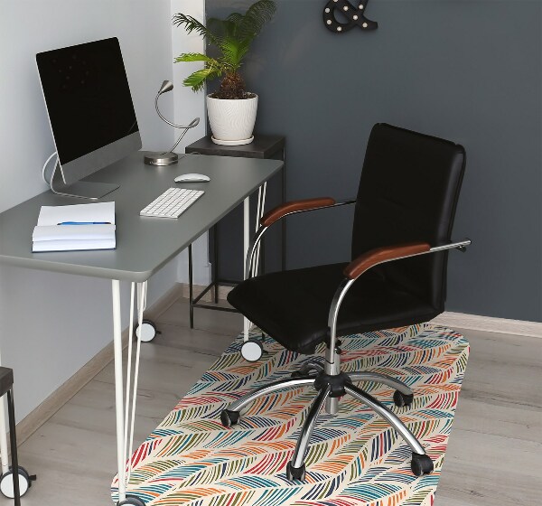 Desk chair mat colorful waves
