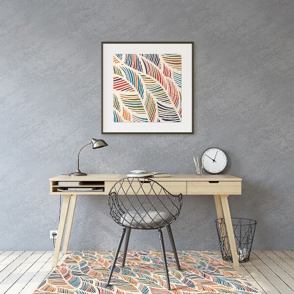 Desk chair mat colorful waves