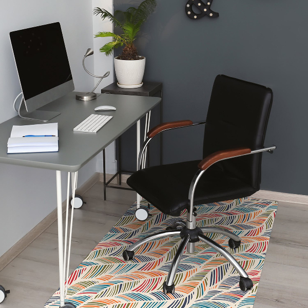 Desk chair mat colorful waves