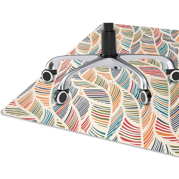 Desk chair mat colorful waves