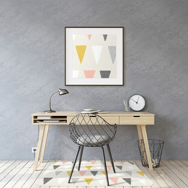 Office chair floor protector a triangular pattern